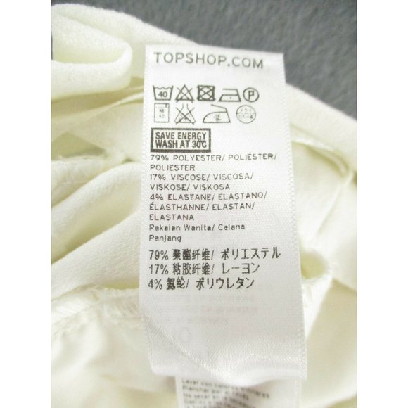 TopShop Pants Womens 10 White Slacks Relaxed Fit Tapered Stretch Casual - Picture 10 of 10